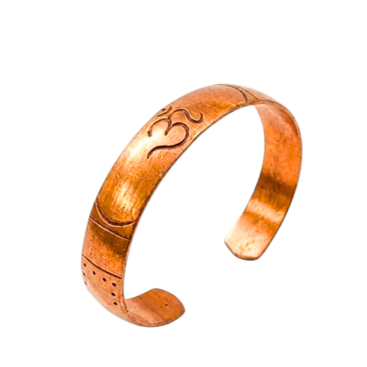 Handcrafted Om Copper Kada Bracelet｜神聖的象徵符號純銅手工手環 （#YS015)