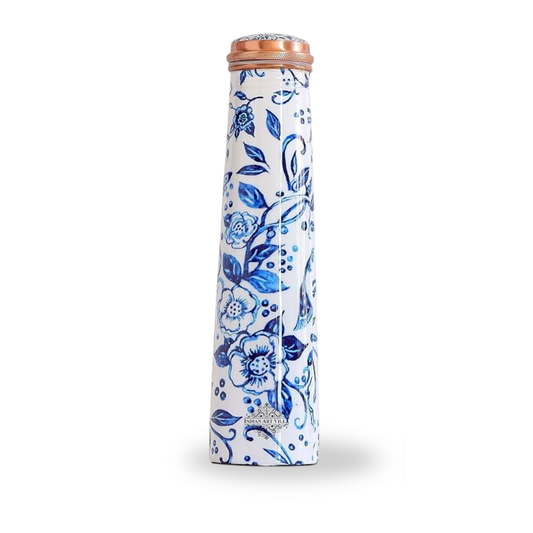 Ayurveda Blue Floral Copper Bottle (750ml) 阿育吠陀銅水樽