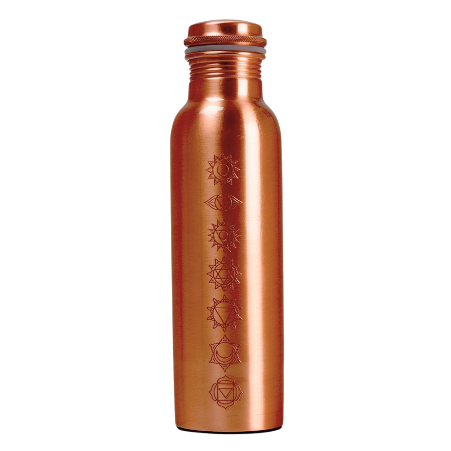 Copper Bottle Crafted with Charka 印度手工純銅雕刻水瓶 (淺啡色套裝）｜阿育吠陀飲用銅水習慣