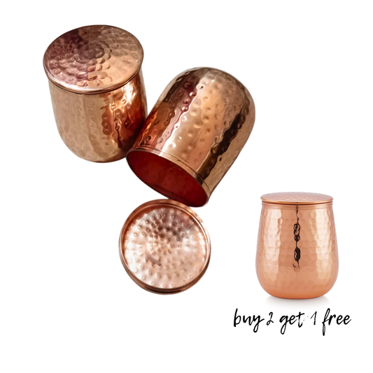 SALES - Ayurveda Attro Copper Cup (350ml)  Buy 2 Get 1 Free｜ 阿育吠陀有蓋銅水杯