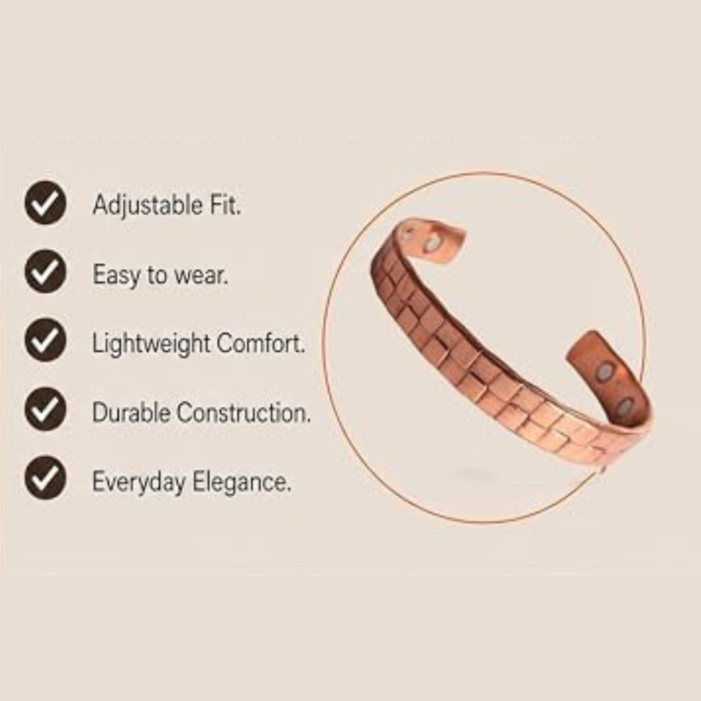 The Minimalist Dual-Cap Copper Bracelet |  極簡雙端黃銅工藝手鐲  (#YS024)