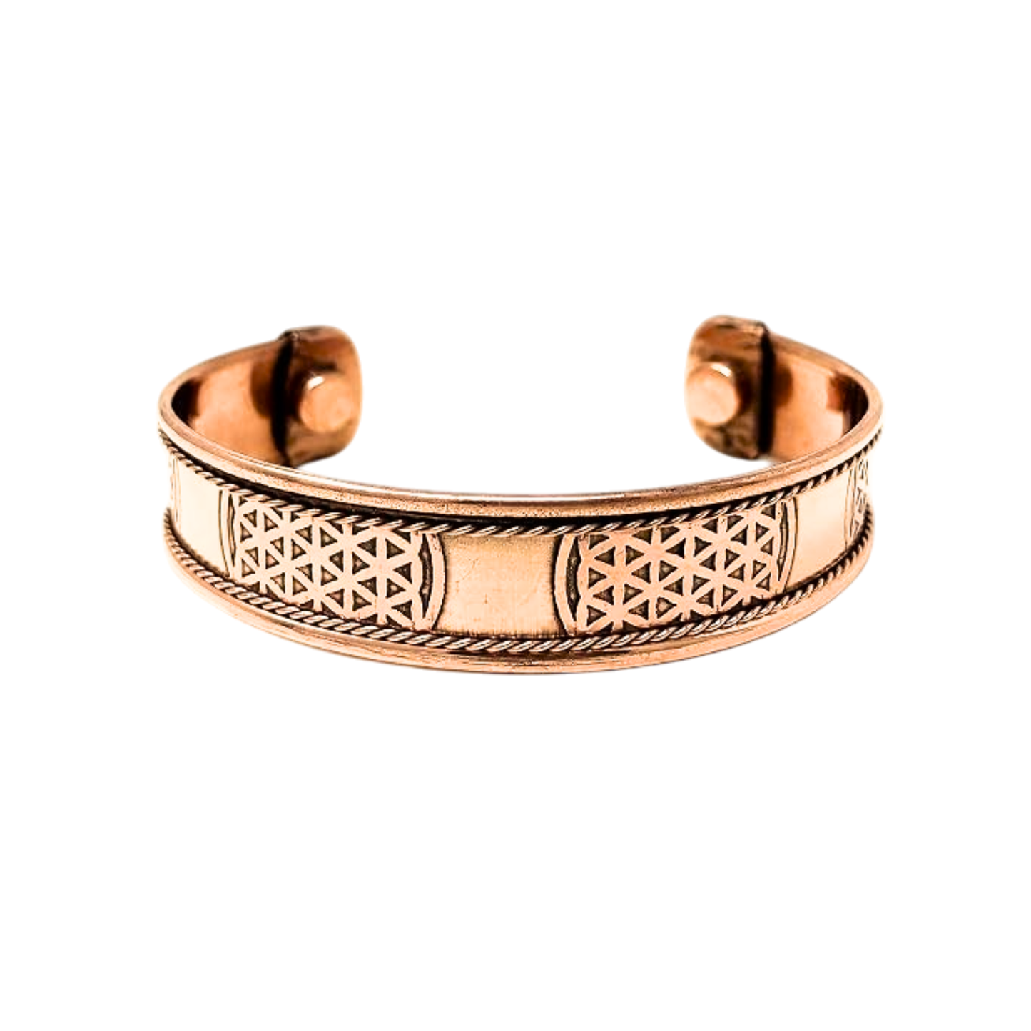 Flower of Life Copper Bracelet  |  神聖幾何生命之花純銅手鐲 (YS026)