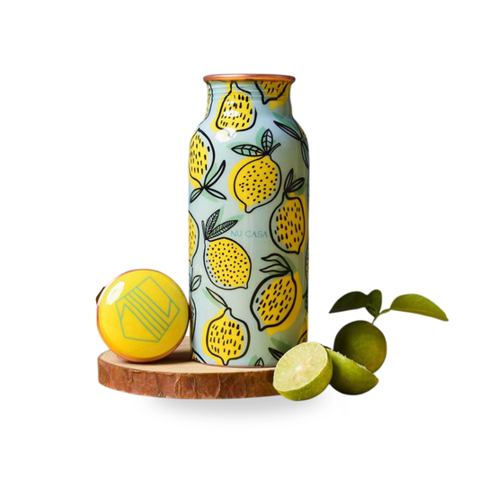 Ayurveda Copper Lemon Print Bottle (500ml) ｜阿育吠陀銅水樽 水果檸款式