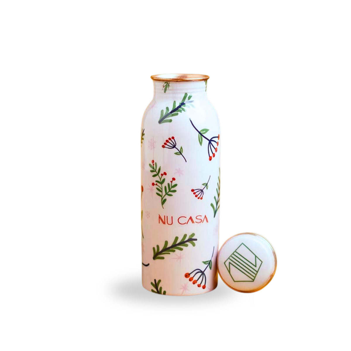 Ayurveda Copper Cherry Blossom Print Bottle (500ml) ｜阿育吠陀銅水樽