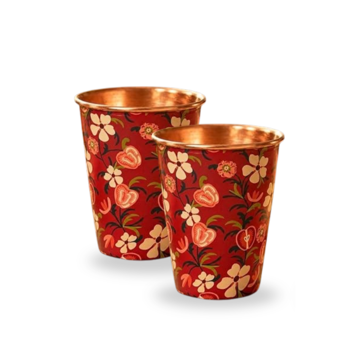 Copper Apple Orchards Copper Tumbler  Cup (275ml) - Pack Of 2｜ 印度手工純銅水杯 2隻