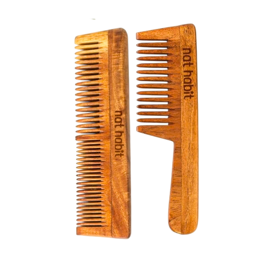 Neem Combs (pack of 2) ｜印度苦楝木梳（經過印楝與芝麻油及13種草本植物精華浸泡）