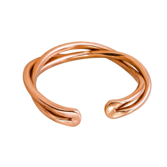 Polished Elegant Double Twisted Copper Bracelet｜純銅螺旋手鐲 (#YS046)