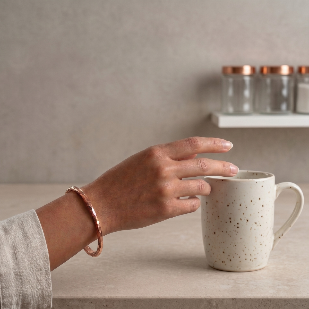 Minimalist & Hammered Copper Bracelet |  極簡素面拋光純銅手鐲 (#YS049)