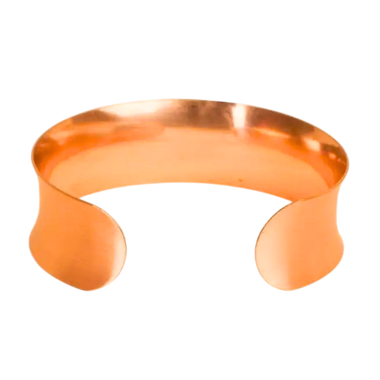 Simple Style Copper Kada｜純銅手工鍛打錘紋寬手環 （#YS011）
