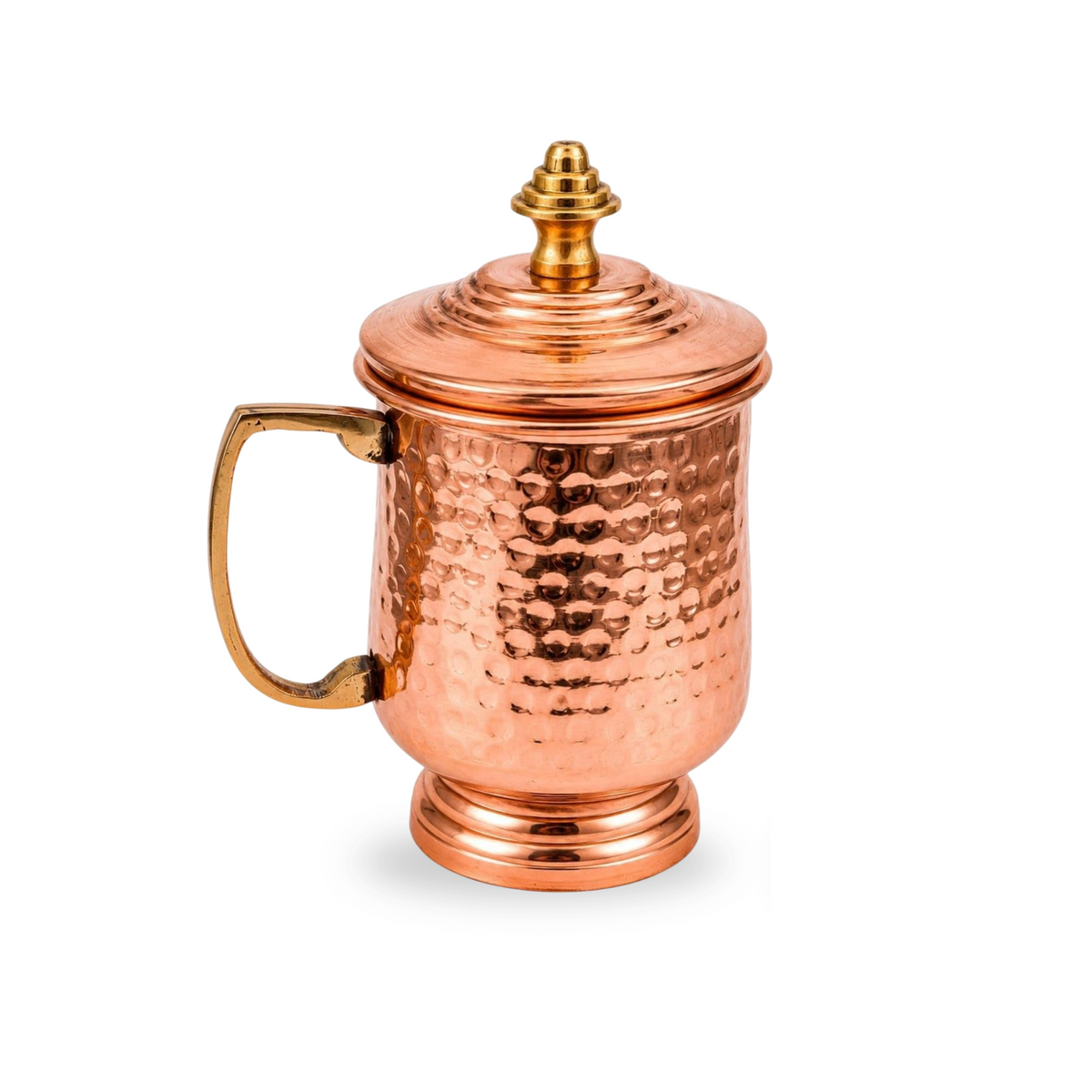 Ayurveda Copper Mug with lid  (500ml) ｜ 阿育吠陀帶蓋銅水杯 (#CC500)
