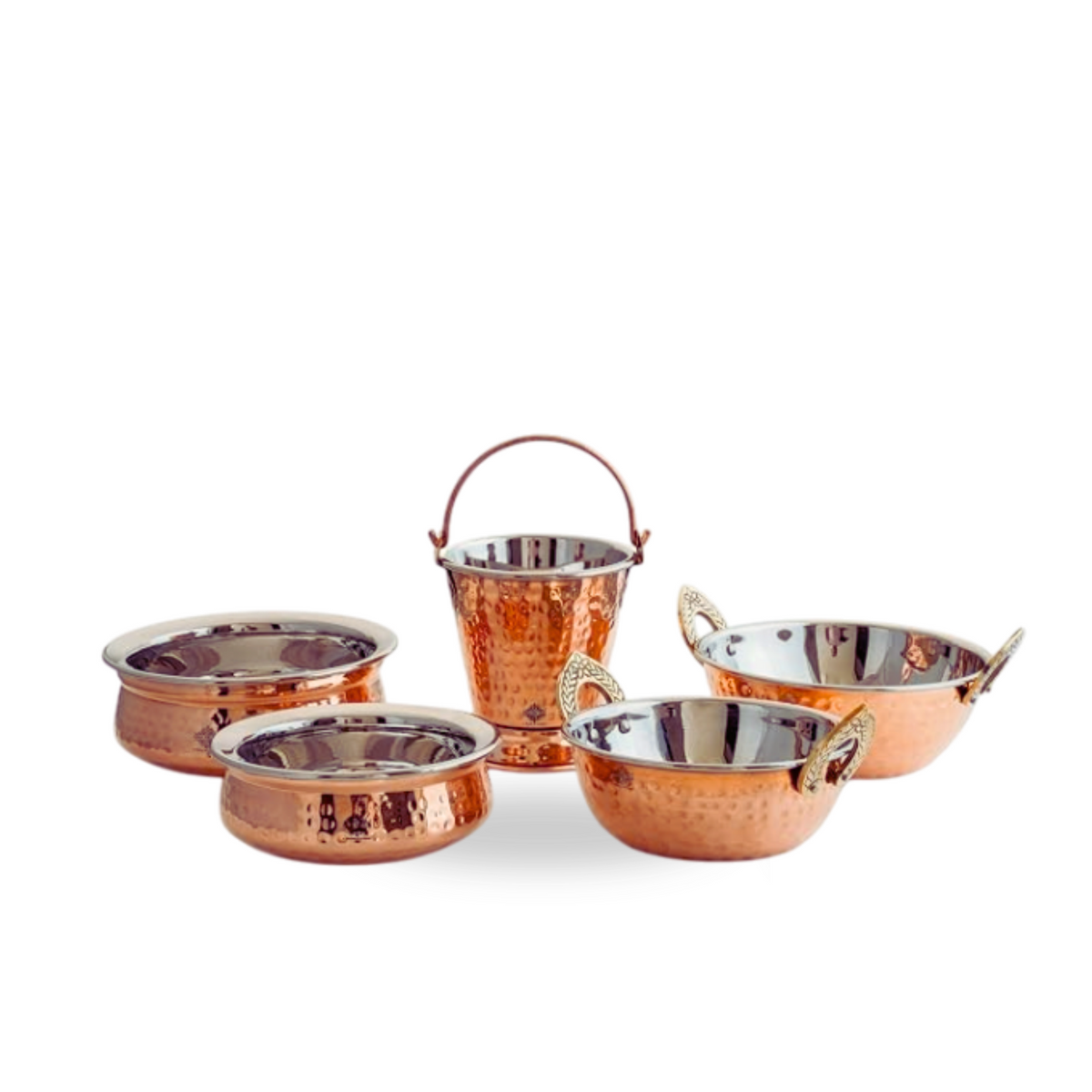Steel Copper Serving Set of 5｜ 印度料理餐具組合
