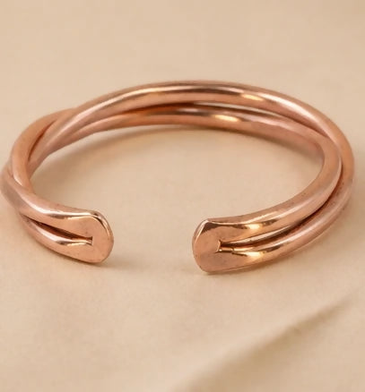 Minimalist Polished Elegant Double Twisted Copper Bracelet｜極簡純銅螺旋手鐲 (#YS046)